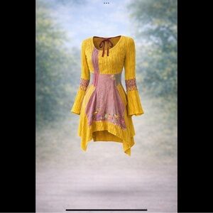 IPNG Boutique Dress S/M | Anthropologie Free People Style Boho Art Dress